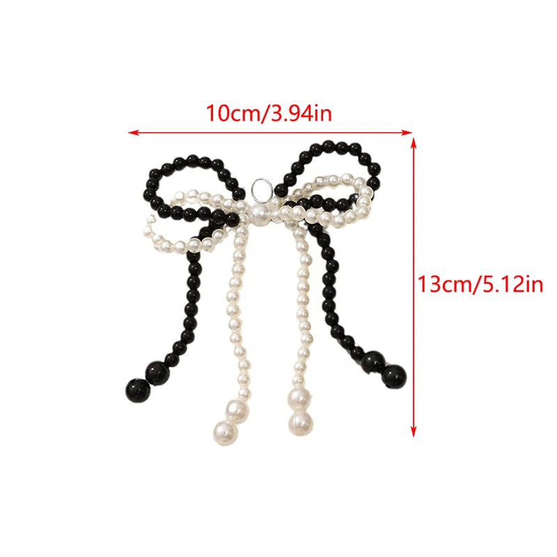 1PCS 더블 레이어 진주 구슬 Bowknot 매력 구두 버클 수제 신발 클립 장식 가방 펜던트 보우 열쇠 고리 액세서리