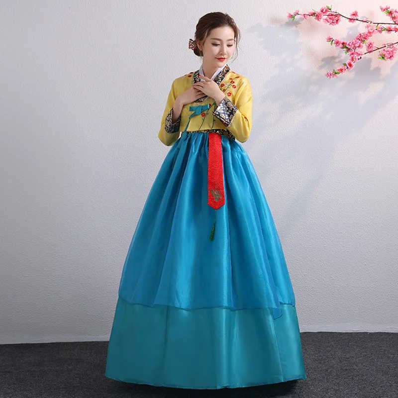 

Hanbok Korean National Costume for Women, Traditional Dress, Wedding Dress, Performance Clothing