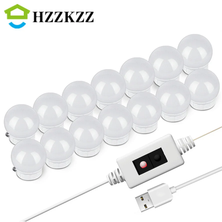 Makeup Mirror Lights USB 5V portable LED Bulb Dimmable Wall Lamp Makeup Mirror Dressing Table Beauty Hand Sweep Sensor
