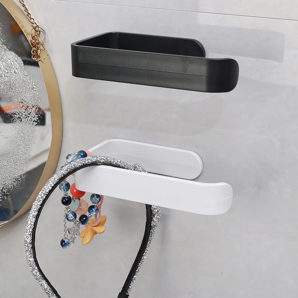 Wall Mounted Toilet Paper Holder No Punching Tissue Towel Roll Bathroom Towel Rack Bathroom Accessories Material Plastic 1Pc paper towel holder toilet paper rack toilet paper holder toilet roll holder tissue holder
