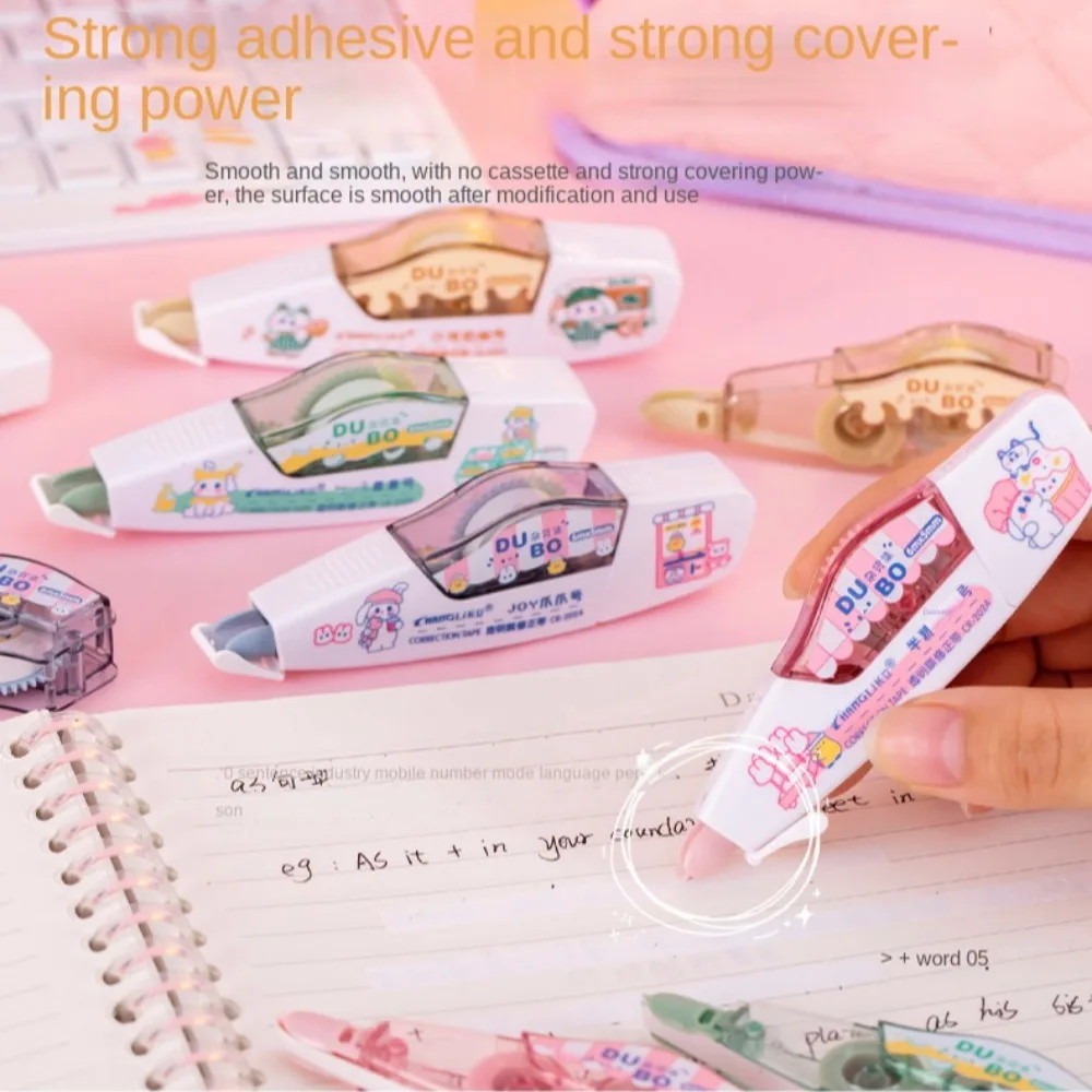 퀵 드라이 심플 롤러 수정 테이프, 화이트 아웃 쉬운 학교 문구 10 양면 교정 테이프 리필 가능한 대용량 도트 접착제 테이프, 종이 테이프 교정기, 접착제 도포기