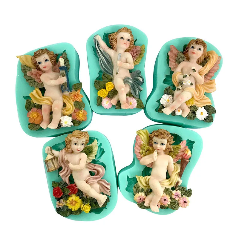 

European Style Angel Silicone Mold Sugar Biscuit Chocolate Cupcake Baking Cake Decorating Tools DIY Resin Clay Crafts Mould M555