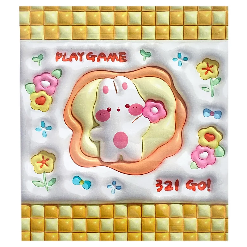 Cute cartoon hand jewelry small item storage bag with body pattern, girl's heart snacks self sealing packaging bag