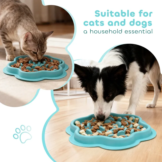 Pet cat and dog gluttony bowl dog slow food cat and dog bowl edible silicone bowl slow food mat anti-knock over neck plate Pet cat and dog gluttony bowl dog slow food cat and dog bowl edible silicone bowl slow food mat anti-knock over neck plate