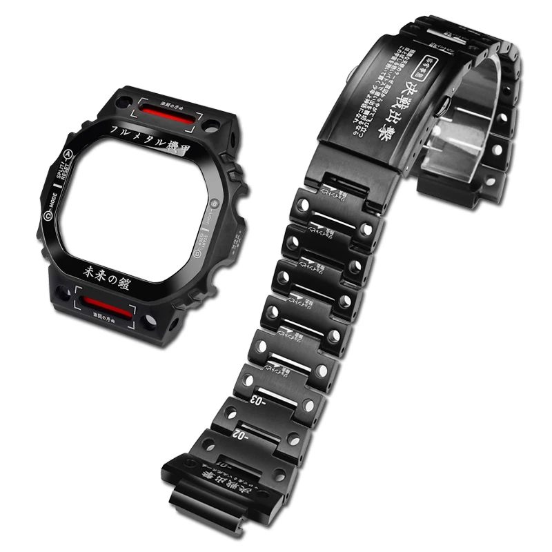 Casio DW-5600 dw5600 G-SHOCK用のMechaベゼルブレスレット,金属