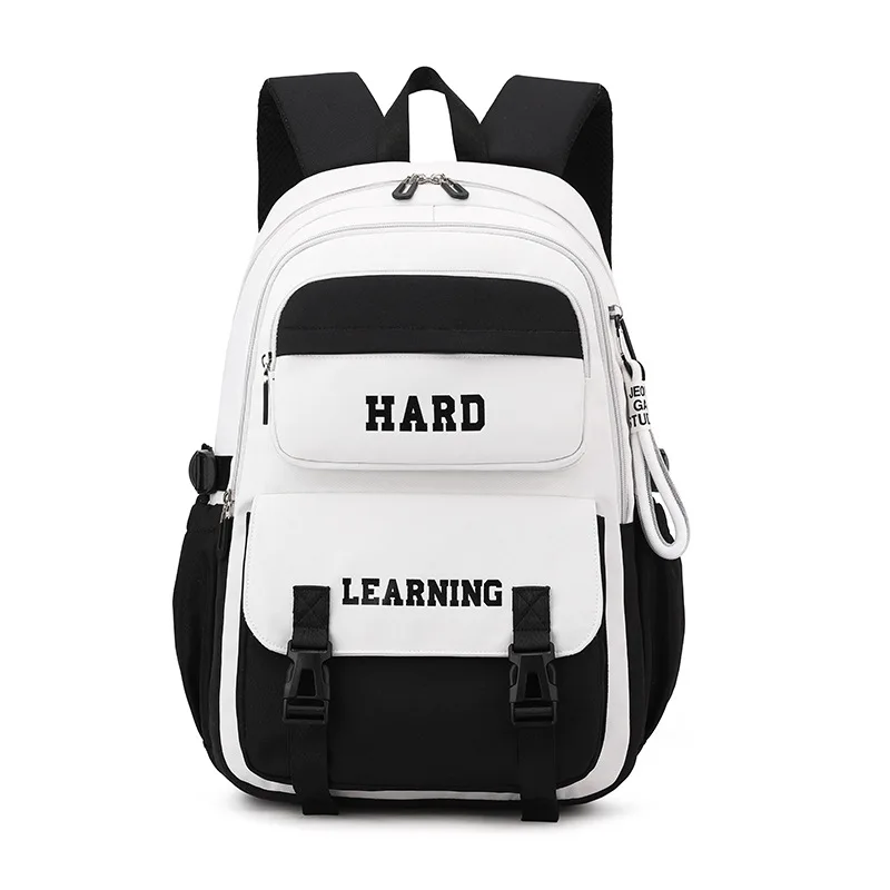 2024 middle school backpacks for teenage boys girls trend splicing printed couple backpack Large capacity nylon schoolbags book 2