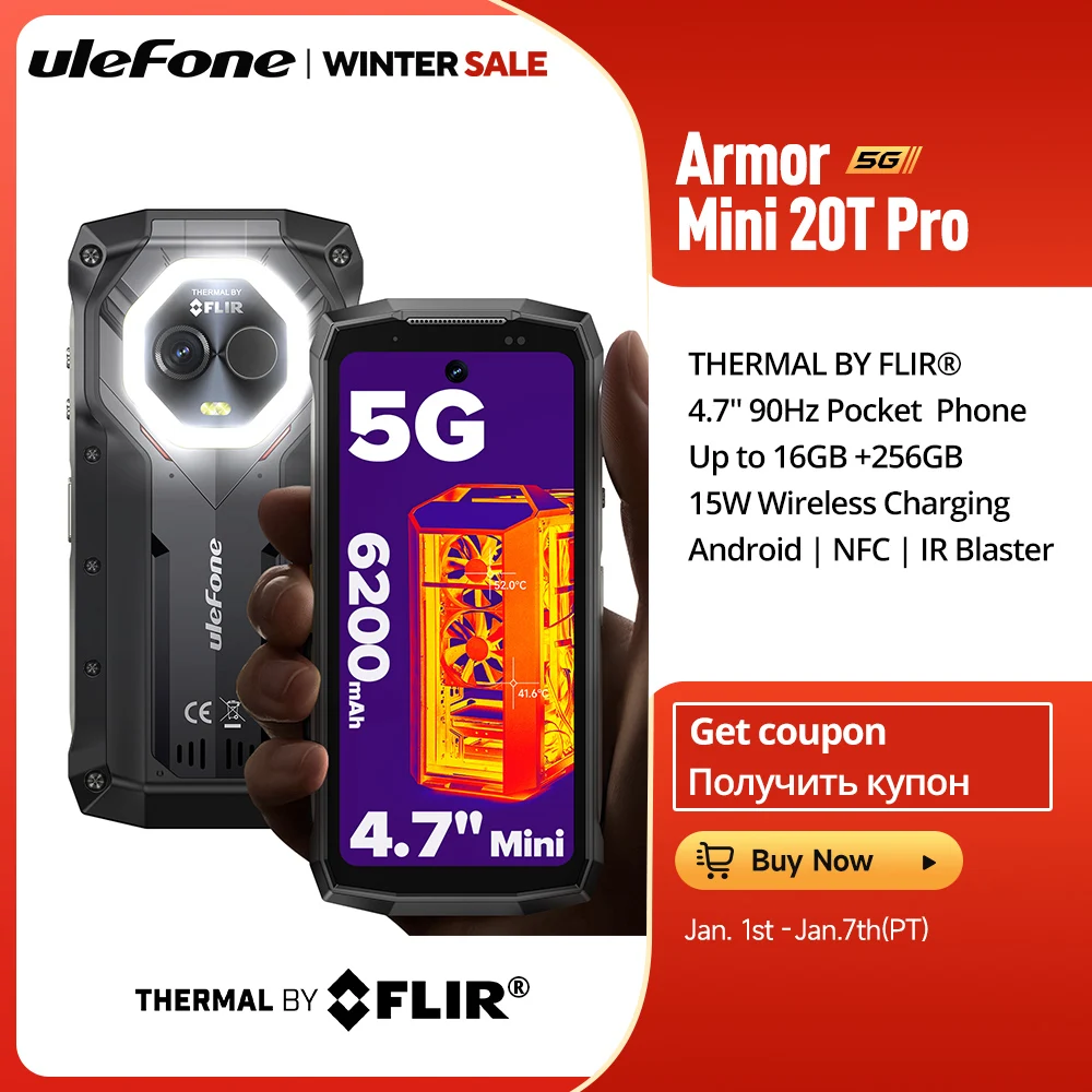 Ulefone Armor Mini 20T Pro (ほぼ未使用) Ulefone Armor Mini 20T Pro 5G Thermal Imaging 6200mAh 16GB+