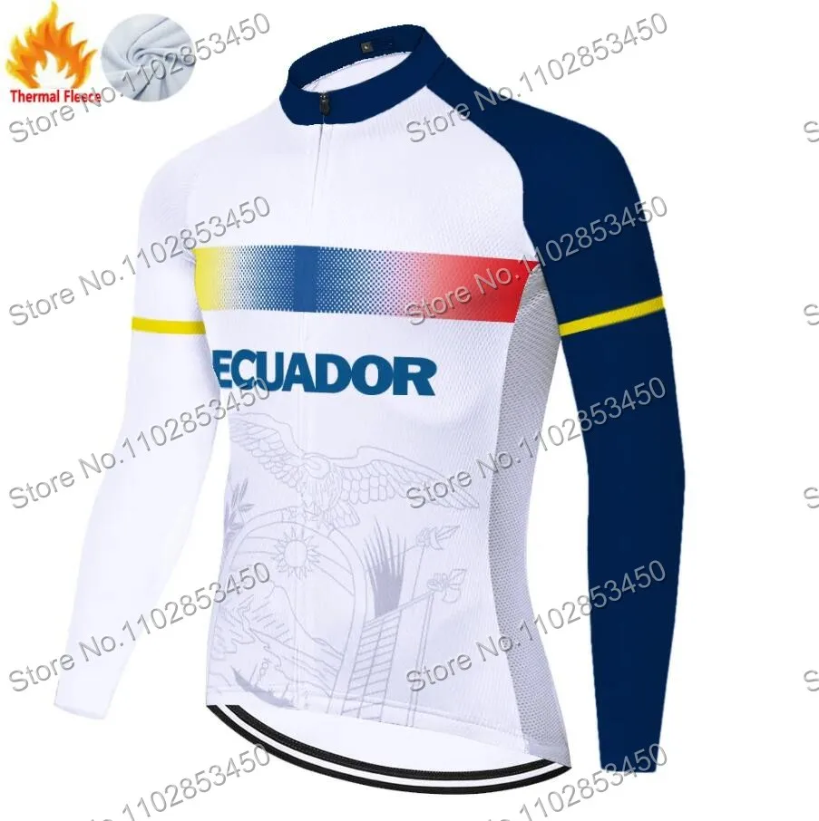 Ecuador Team Pro Cycling Jersey Set Mens Spring Autumn Clothing Suit Long Sleeve MTB Bike Road Pants Bib Ropa Ciclismo