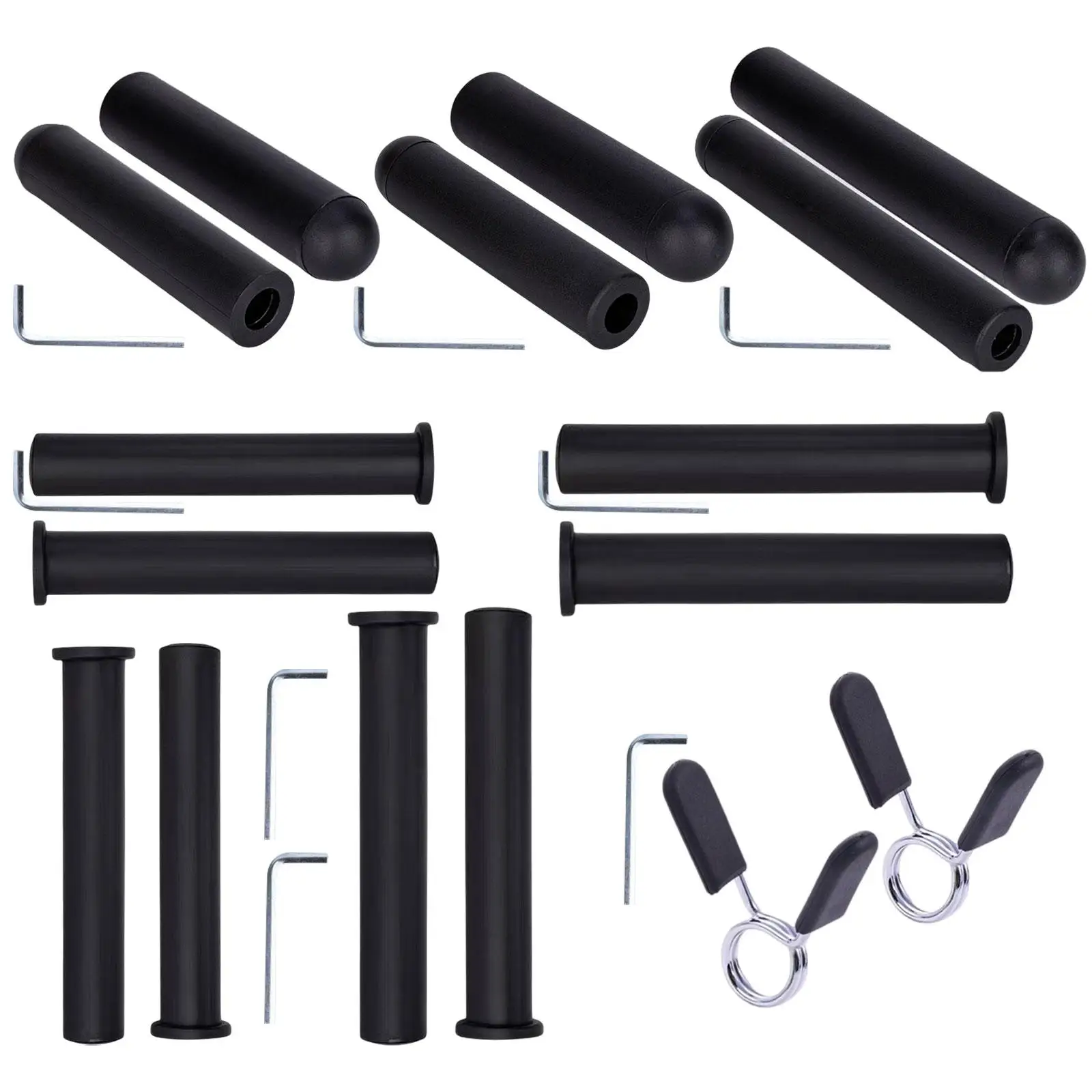 

2Pcs Barbell Bar Adapter Sleeve with Wrench Fitness Equipment Removable End Cap Portable Non Slip for Workout Gym Accessories