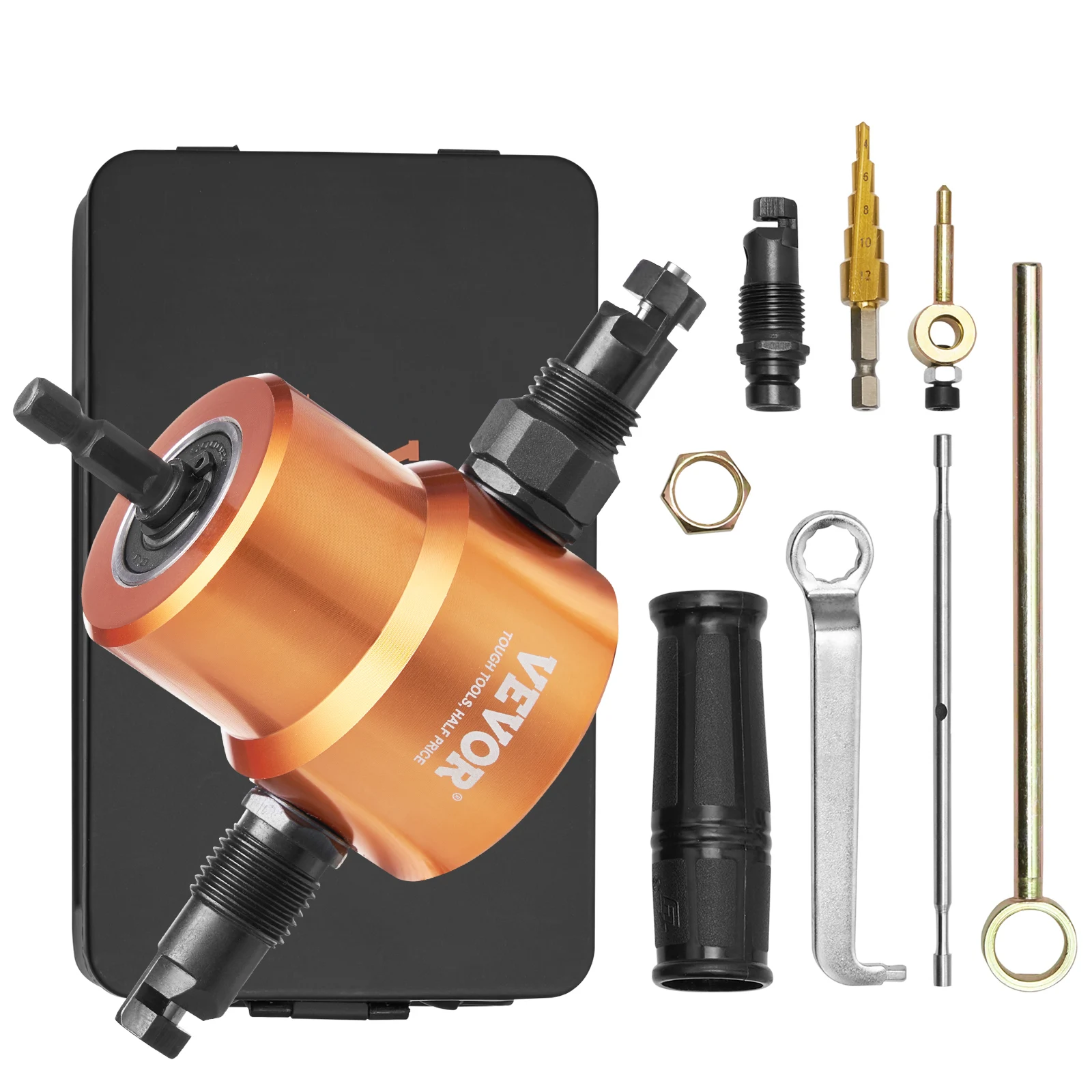 VEVOR Mordisqueador de Chapa de Doble Cabezal Taladro Eléctrico Giratorio  360° Cortador de Placa 1500-3000 RPM Espesor de Corte 1,6 mm Cizallas de  Chapa en Taladro para Cortar Metales Plástico Madera ..., image size:1600x1600