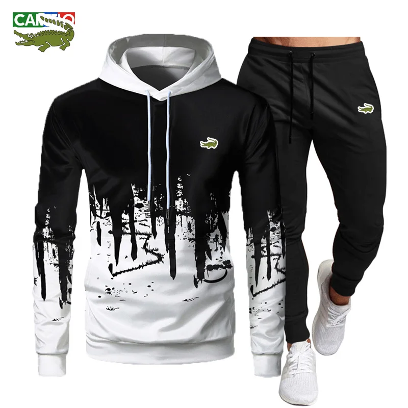 CARTELO Men's  suit sports suit spring and autumn hooded pullover jogging pants fitness casual wear sports suit