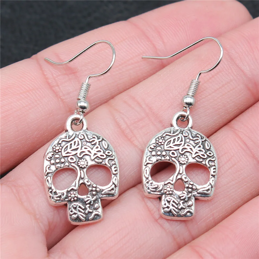 Schwarze Totenkopf-Ohrringe Im Gothic-Punk-Stil – Ideal Für Halloween, Parties & Den Täglichen Schmuck