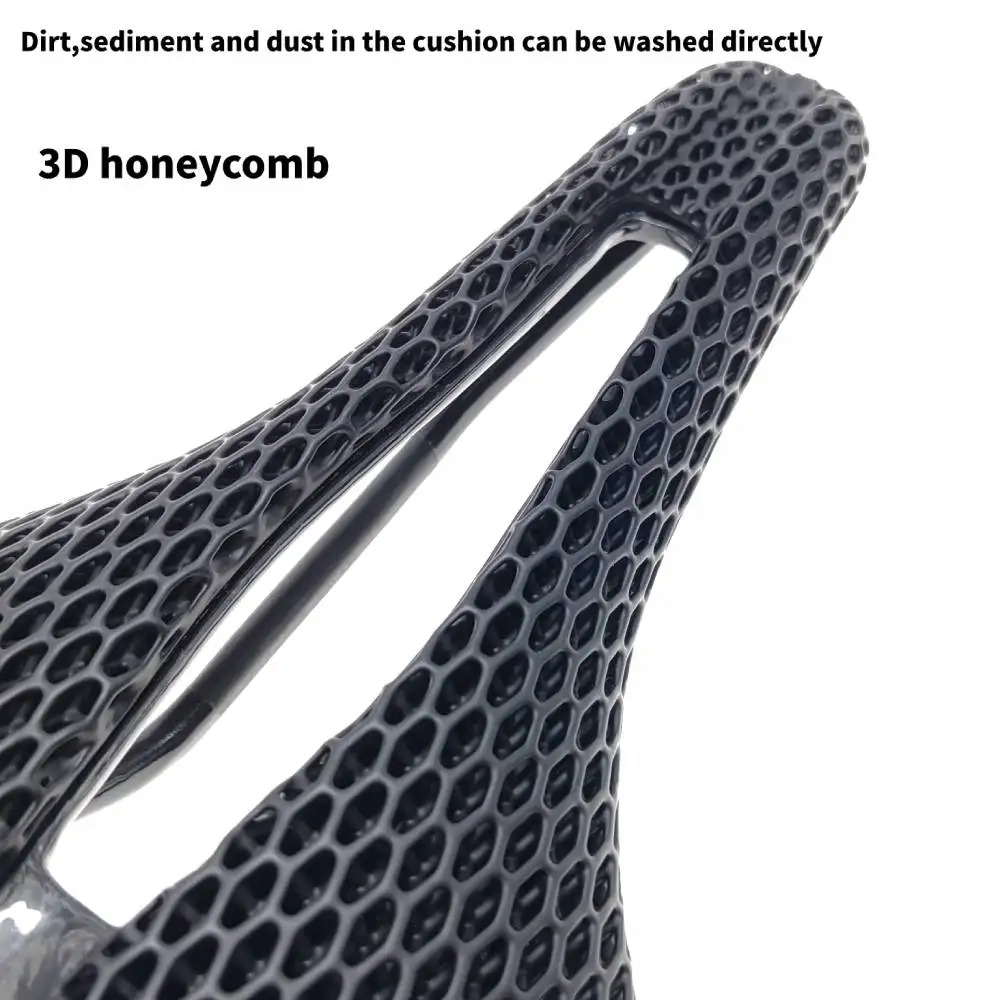 Sella Bicicletta Stampa 3D Carbonio RYET RT05 240x140 Mm - Leggera 135g Per Strada, MTB, Ghiaia Con Attacco 7x9 Mm