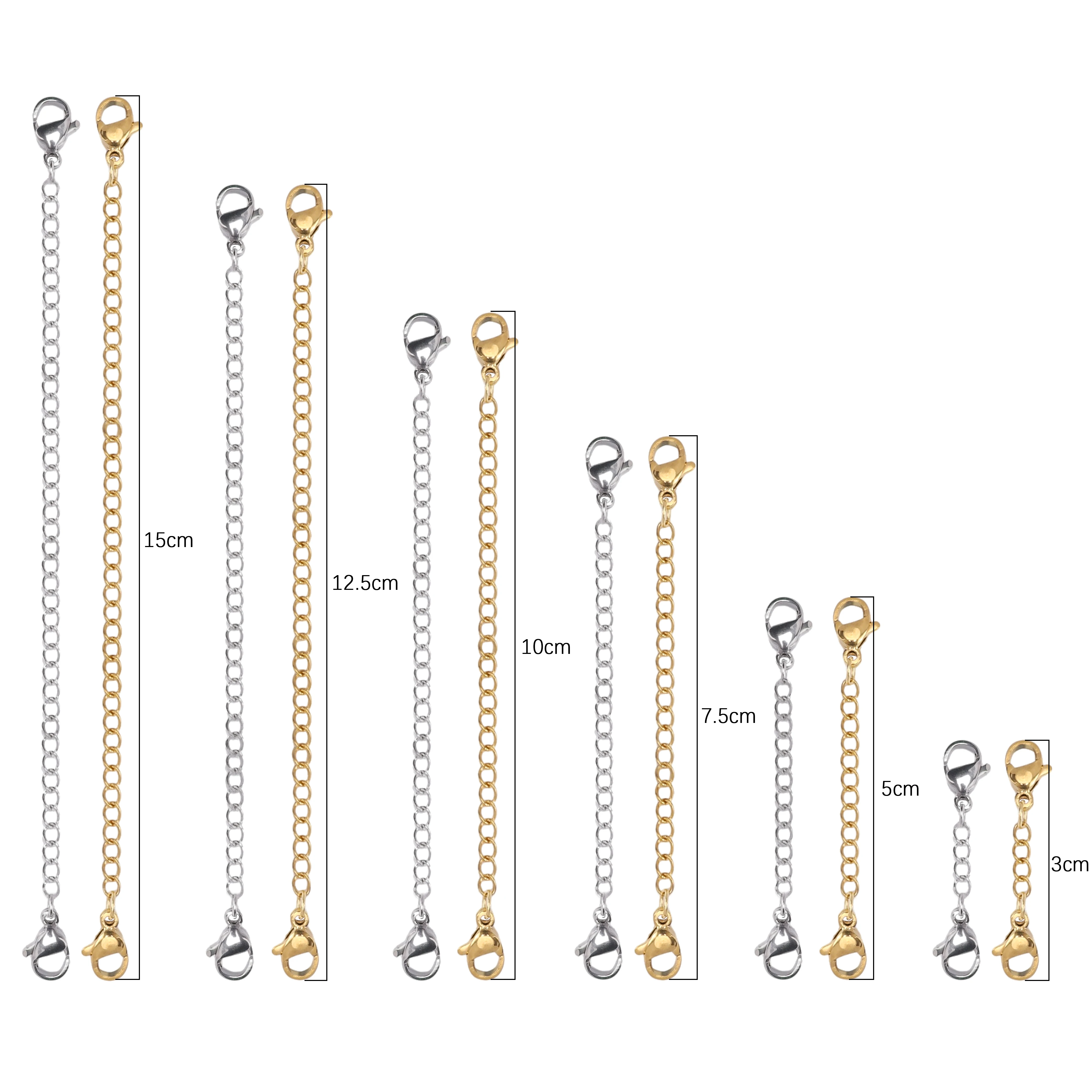 Stainless Steel Adjustable Extension Chain with Lobster Clasp