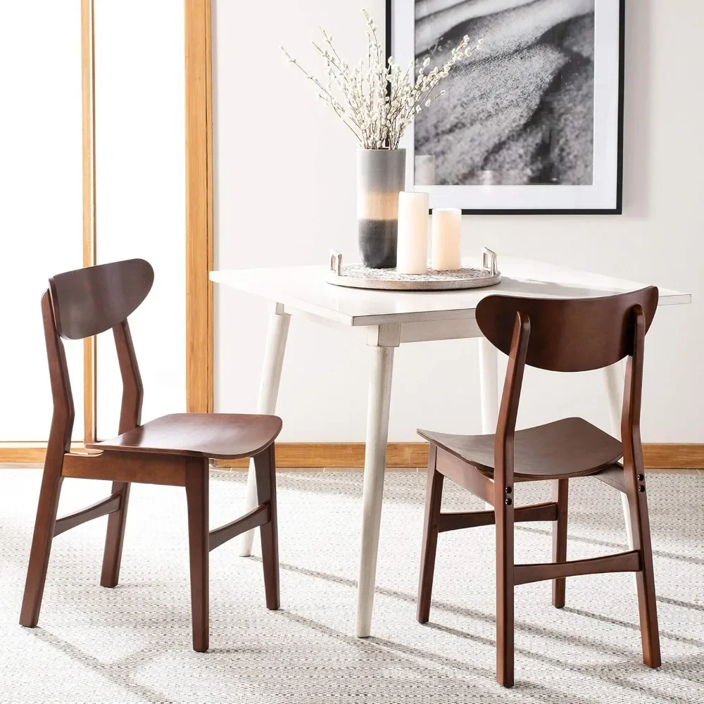 Home Lucca Retro Walnut Dining Chair, Set of 2