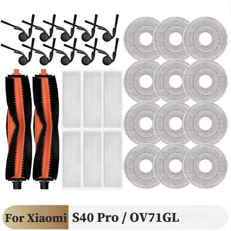 Für Xiaomi S40 Pro / OV71GL Roboter Vakuum Ersatzteile Hauptseite Pinsel HEPA-Filter Mopp Tuch Zubehör