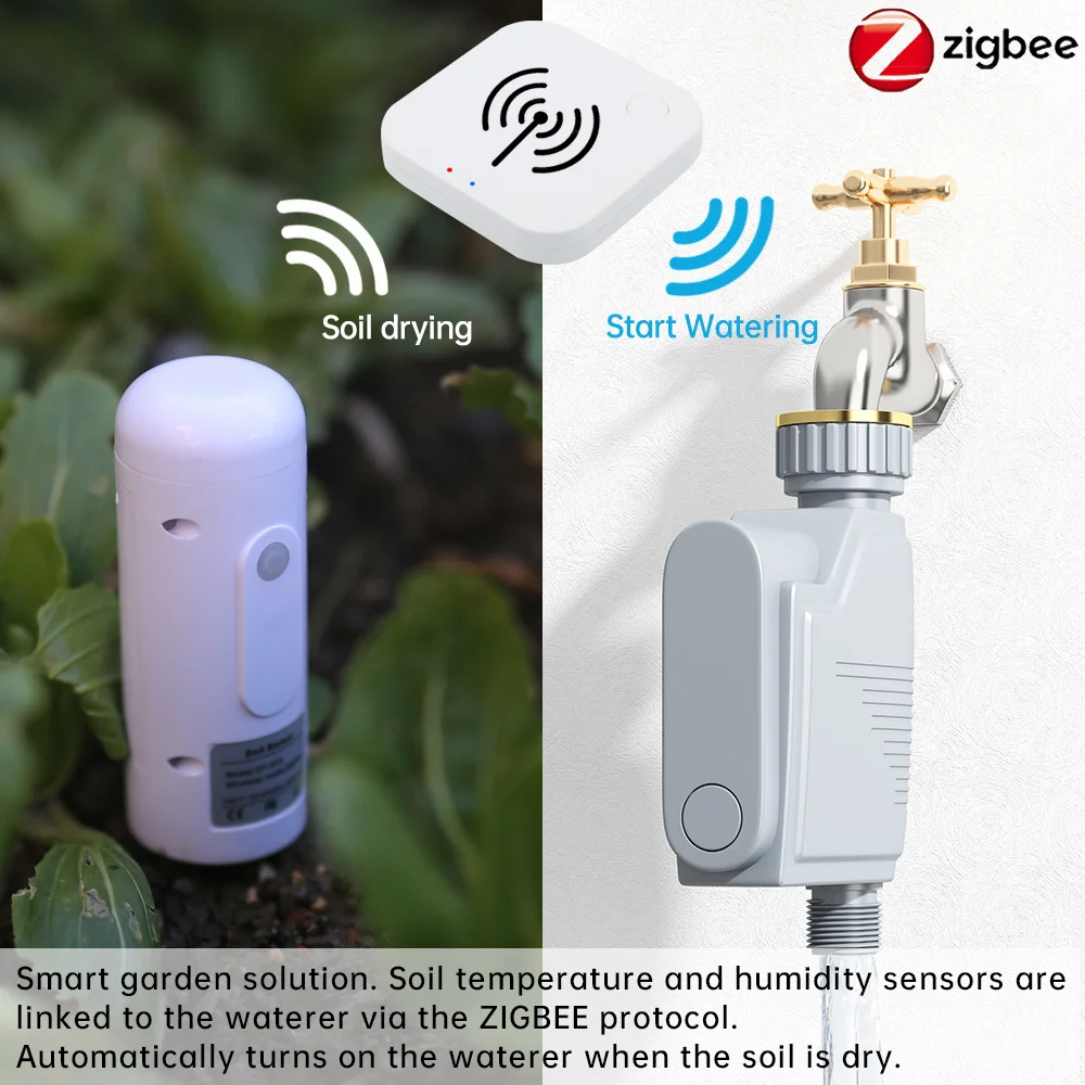 Thermometer Hygrometer Temperature And Humidity Meter Hygrometer Thermometer Soil Moisture Meter Temperature Sensor ZIGBEE Plant Monitor Outdoor Soil Temperature Meter Moisture Humidity Tester Sensor Garden Automation Irrigation TUYA Detector