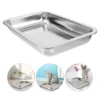 Stainless Steel Cat Litter Box Large Metal Tray Non Deformable Stable Open Type Litter Tray for Cats Open Type Cat Toilet 4