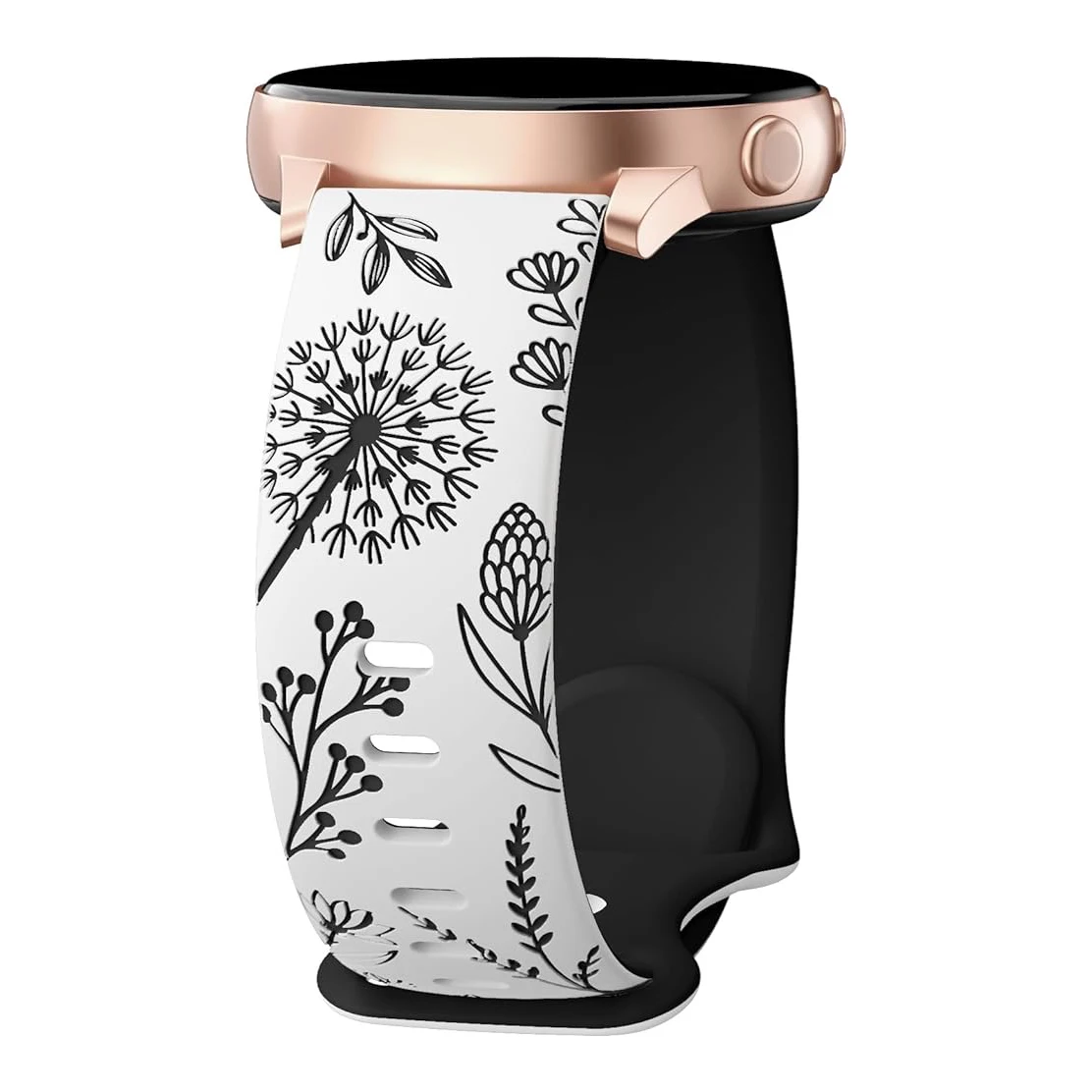 Elegant Women's Floral Soft Silicone Wristband - 20mm Universal Strap