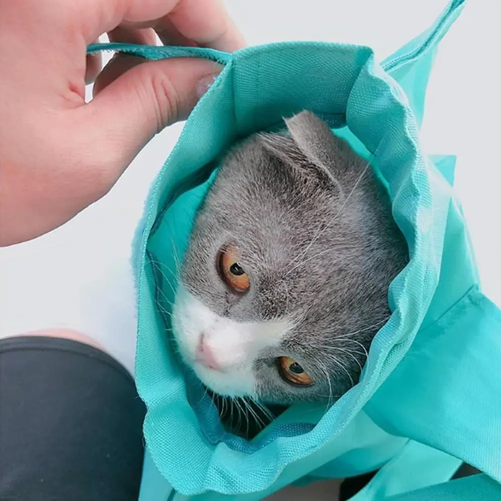 Anti-Scratching Cat Carrier Pouch Folds Tote Design Pet Shoulder Bag Breathable Washable Cat Carrier Bag for Nail Trimming