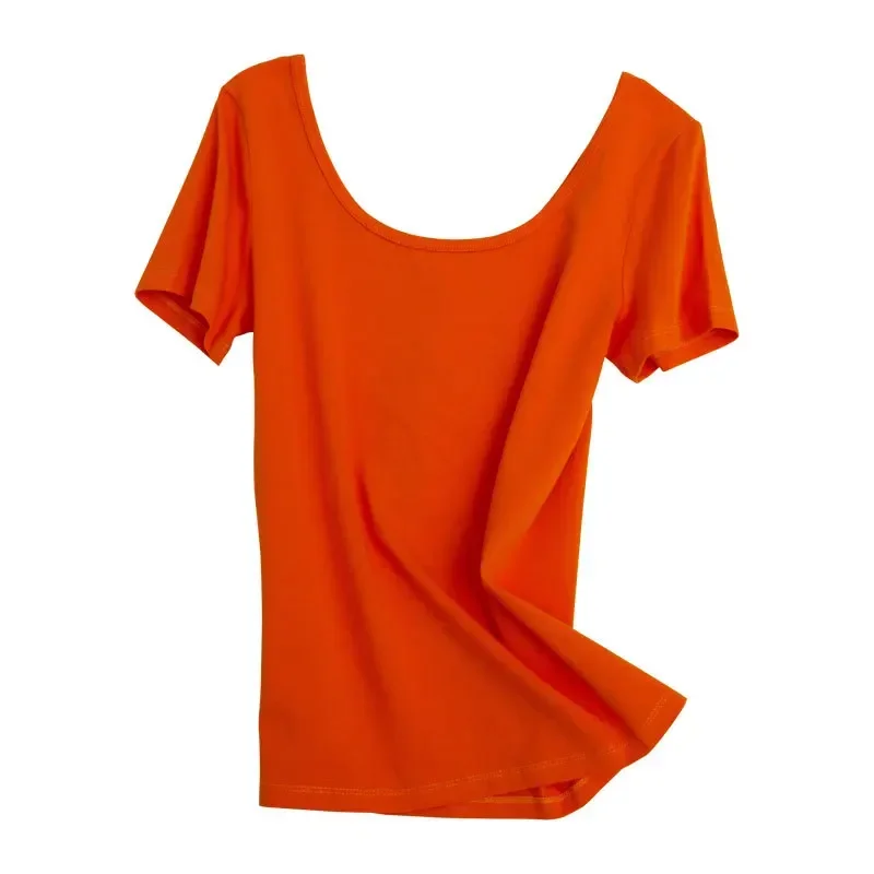 

Short sleeve Korean version tight solid color t-shirt GRAY22