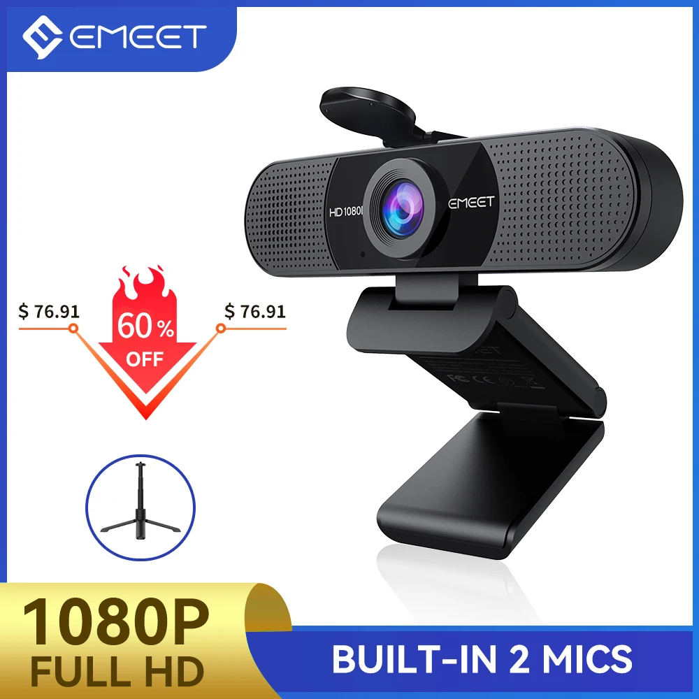 1080P Full HD cam EMEET Meeting Streaming USB  Camera PC Mini