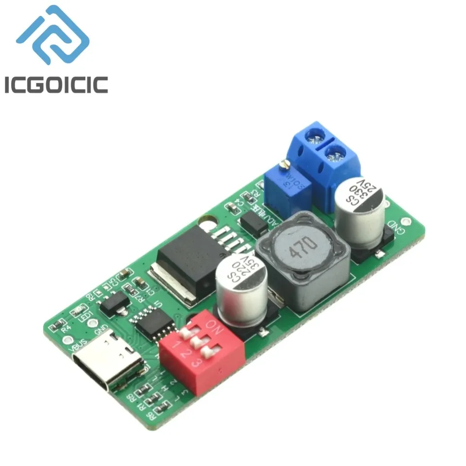 Versatile USB-C PD Trigger Module – Adjustable Voltage Output for Charger Testing & DIY Power Supplies