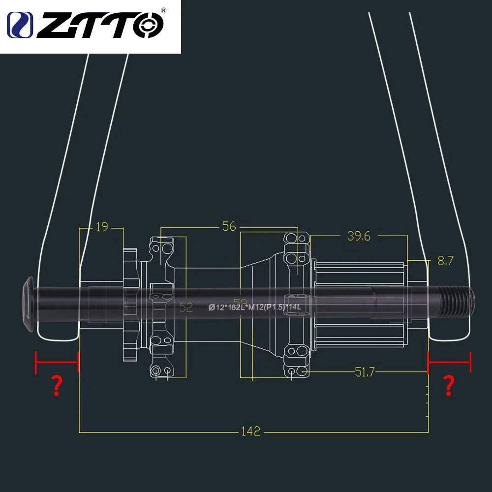 ZTTO 쓰루 액슬 전기자전거 MTB 로드 바이크 샤프트 프론트 허브 리어 허브 스큐어 12mm 15mm 휠 액슬 허브 샤프트