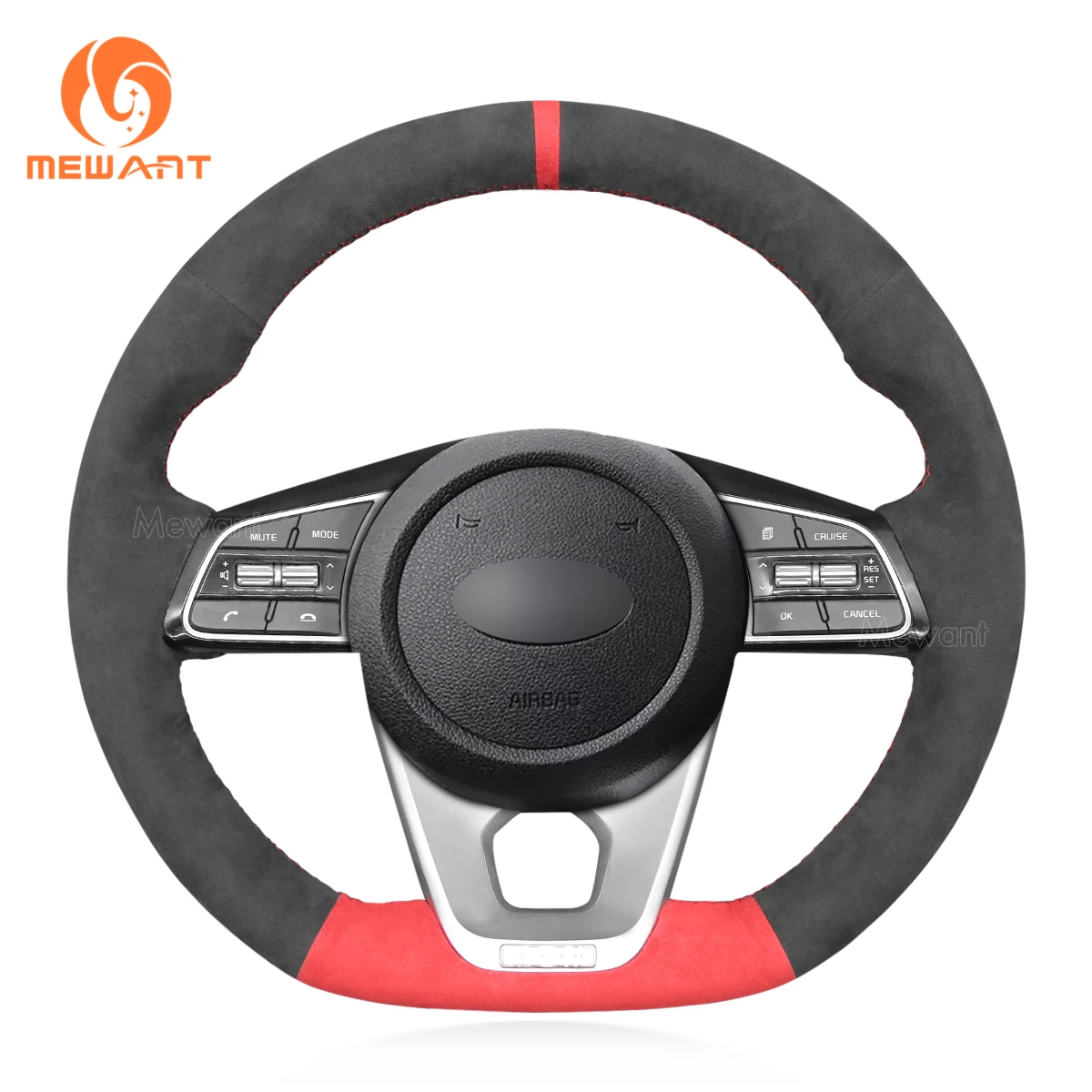 

MEWANT Dark Gray Alcantara Car Steering Wheel Cover for Kia Sportage 4 Cee'd 3 Proceed Pro Ceed Optima 5 GT-Line Cerato 2020