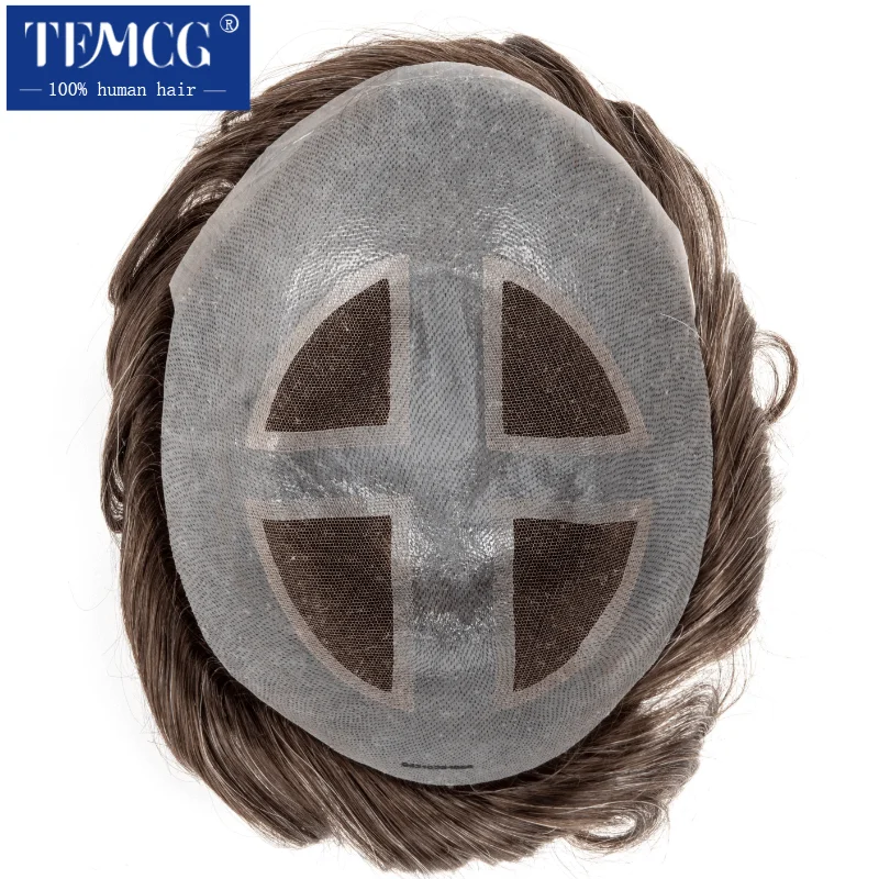 Toupee Men Invisible Hairline Lace With 0.04mm Soft PU Male Hair Prosthesis Breathable Men Wig Natural Human Hair System For Men 6