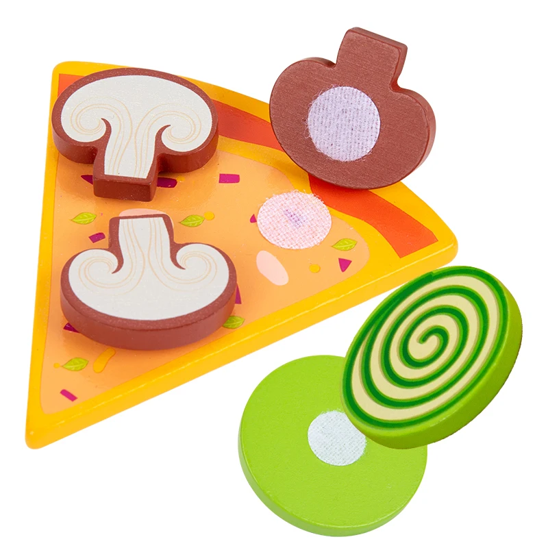 Kids Pizza Cookie Set Cutting Toy Simulation Wooden Pizza Dinette Child Toy Kitchen Pretend Play Food Cooking Kitchen Funny Toys kitchen toys pretend kitchen toys pretend food toys wooden ice cream playset pretend coffee set toys wooden burger toys