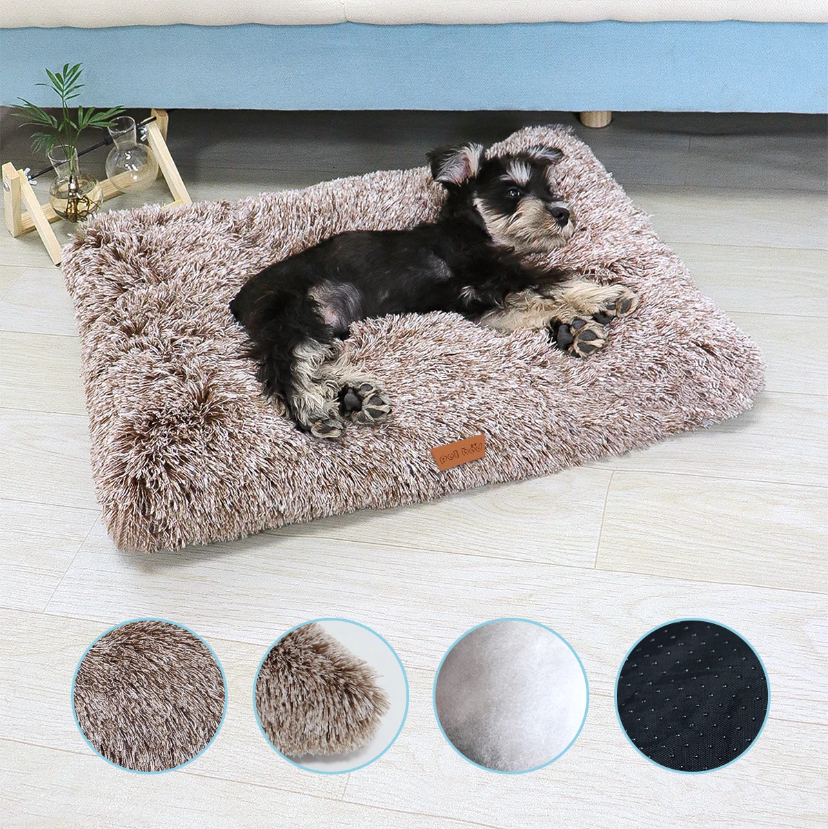 Dog Bed Pet Mat Pet Bed Washable Plush Crate For Dog Anti-Slip Mat For Cat Fluffy Comfy Sleeping pet bed pet bed mat dog kennel mat