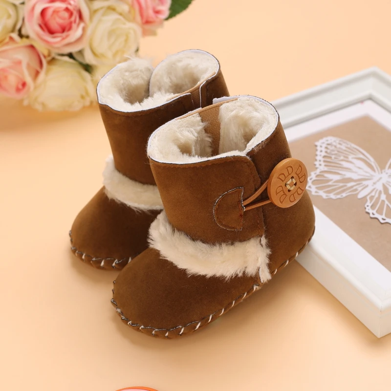 VALEN SINA Winter Baby Cute Shoes Brown Boy Girl Walk Boots Boys Ankle Shoes Toddlers Comfort Soft Newborns Warm Knitted Booties