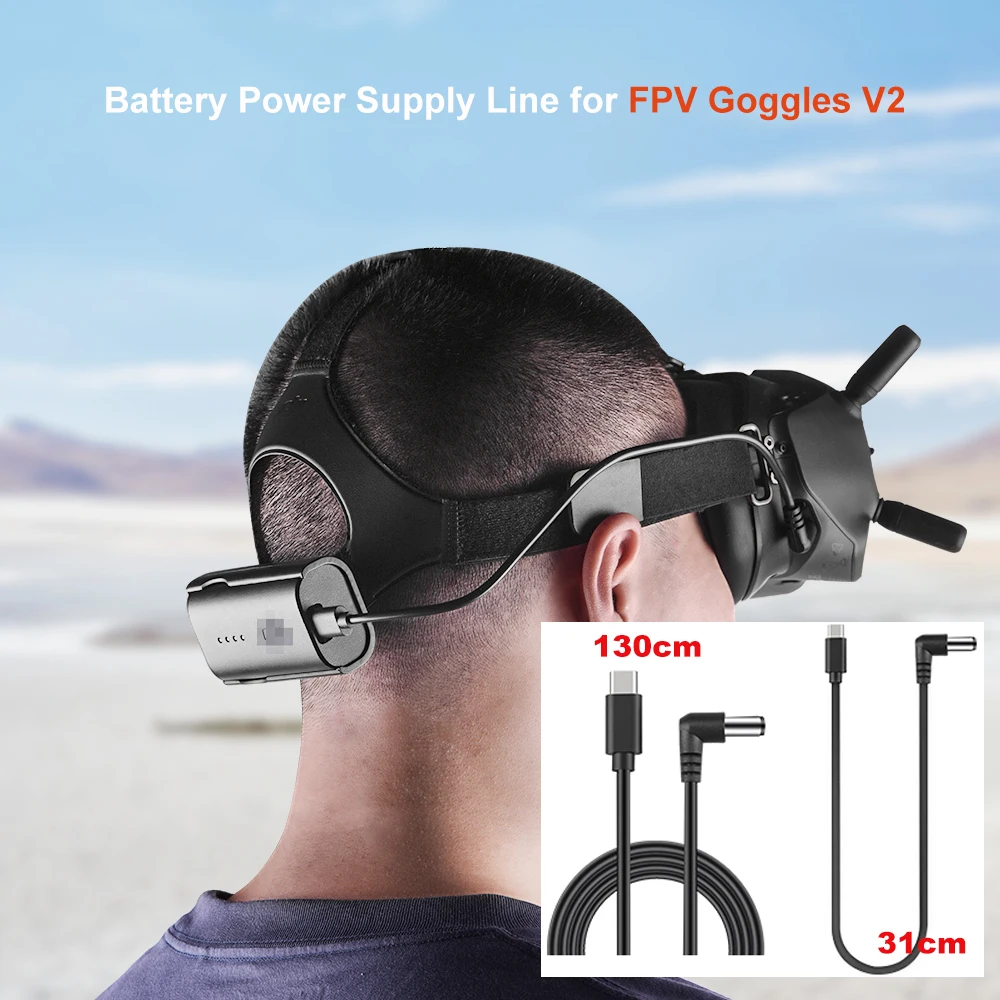 Bateria Linha de Conexão para Dji Fpv Avata Goggles v2 Linha de Carregamento Power Flying Goggles Cabo Drone Acessórios 30cm 130cm