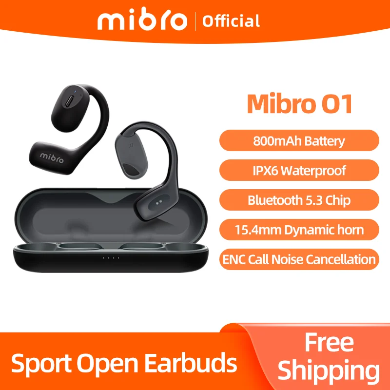 MibroO1SportEarbudsBluetoothENCHDCallWirelessEarphone800mAhIPX6WaterproofOpenEar