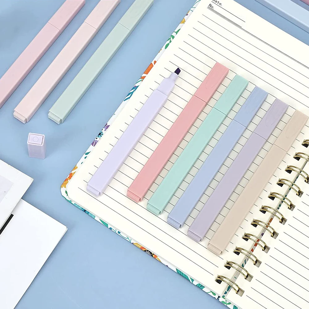 Highlighter Pen Morandi Color Set 6/12pcs For Taking Notes