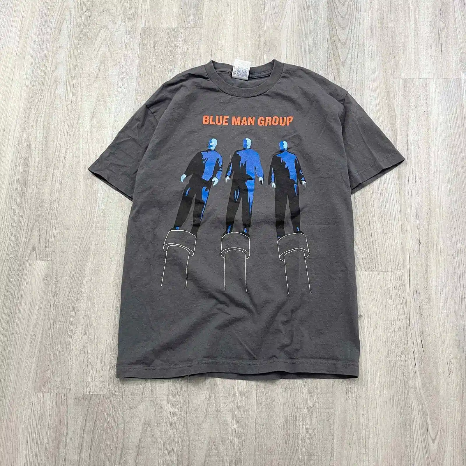 Camicia Vintage Y2K Blue Man Group The Complex Tour Shirt Size Large L Mens Grey Maniche Lunghe