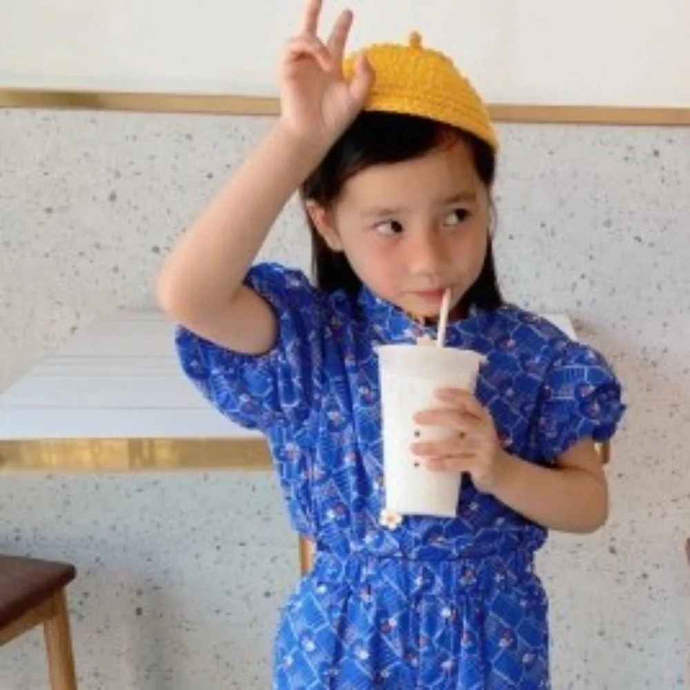 Children's Hat Spring/Summer New Knitted Wool Women's Treasure Baby Thunder Hat Photo Concave Shaped Painter's
