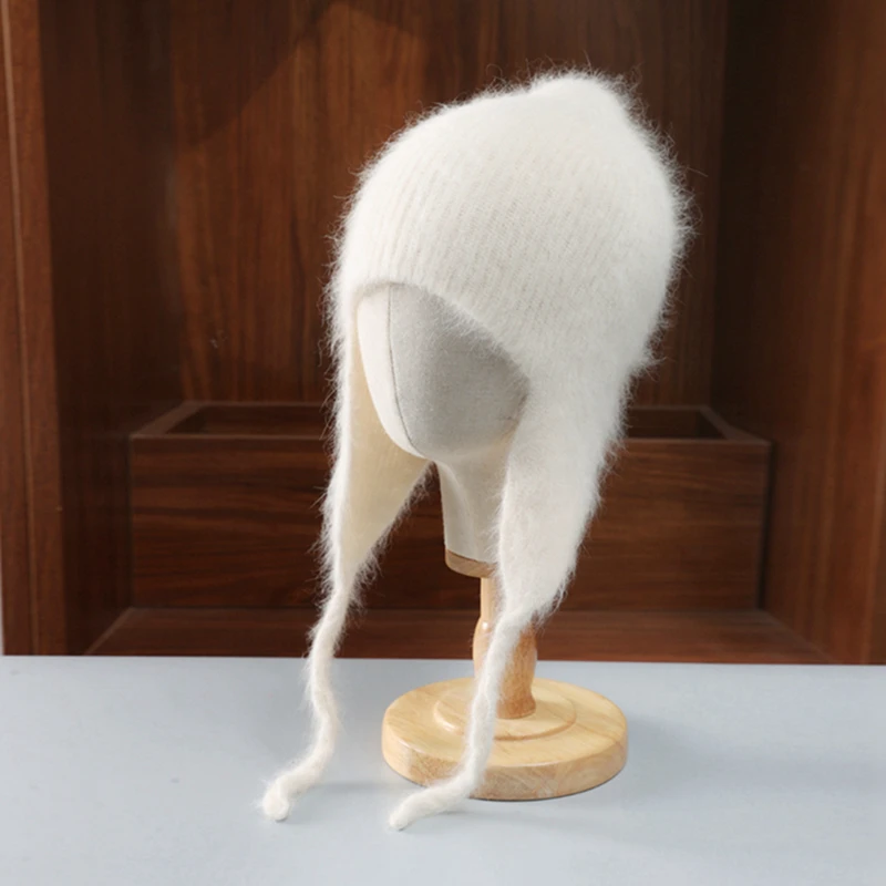 Mink Cashmere Bomber Hat for Women&Men Winter Ear Protect Beanies Soft Warm Korea Fashion Y2K Steet Wear Bonnet Casual Ski Cap