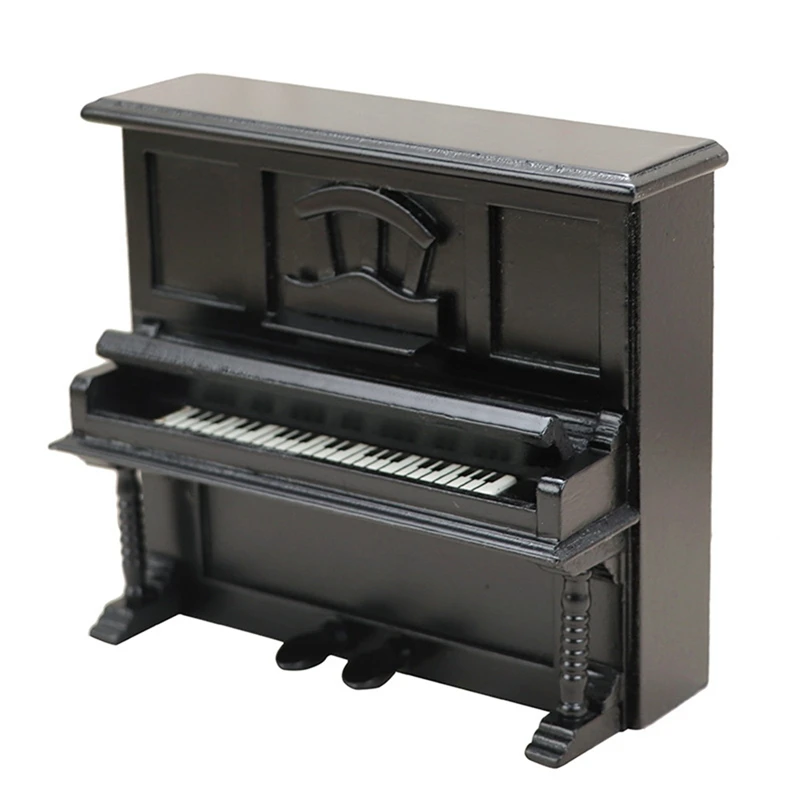 

Для кукольного домика в масштабе Ob11 1/12, черная миниатюрная деревянная модель пианино, Классическая модель пианино, игрушка, аксессуары для кукольного домика