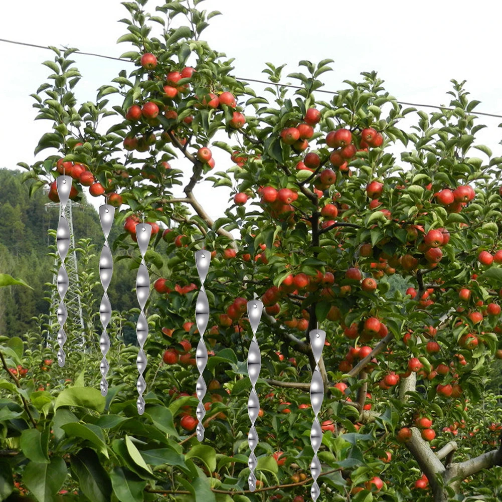 Bird Deterrent Stick Waterproof Rotating Wind Chime Convenient Bird Repelling Wind Chime with Lanyard for Garden Decoration