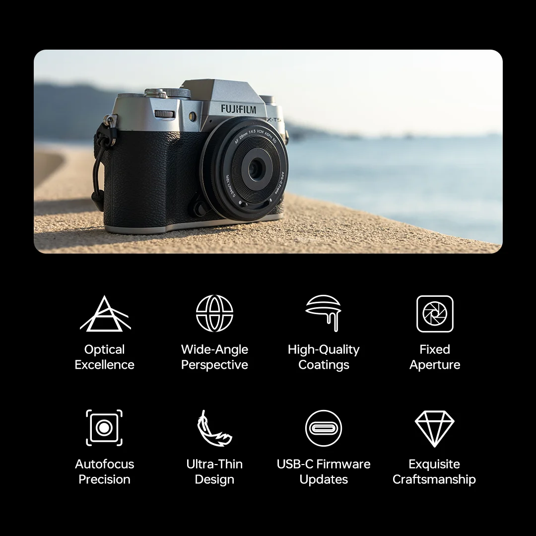 camera lens VILTROX AF 28mm F4.5 Chip Autofocus Full Frame Camera Lens Retro Slim Fujifilm X Sony E Nikon Z Mount