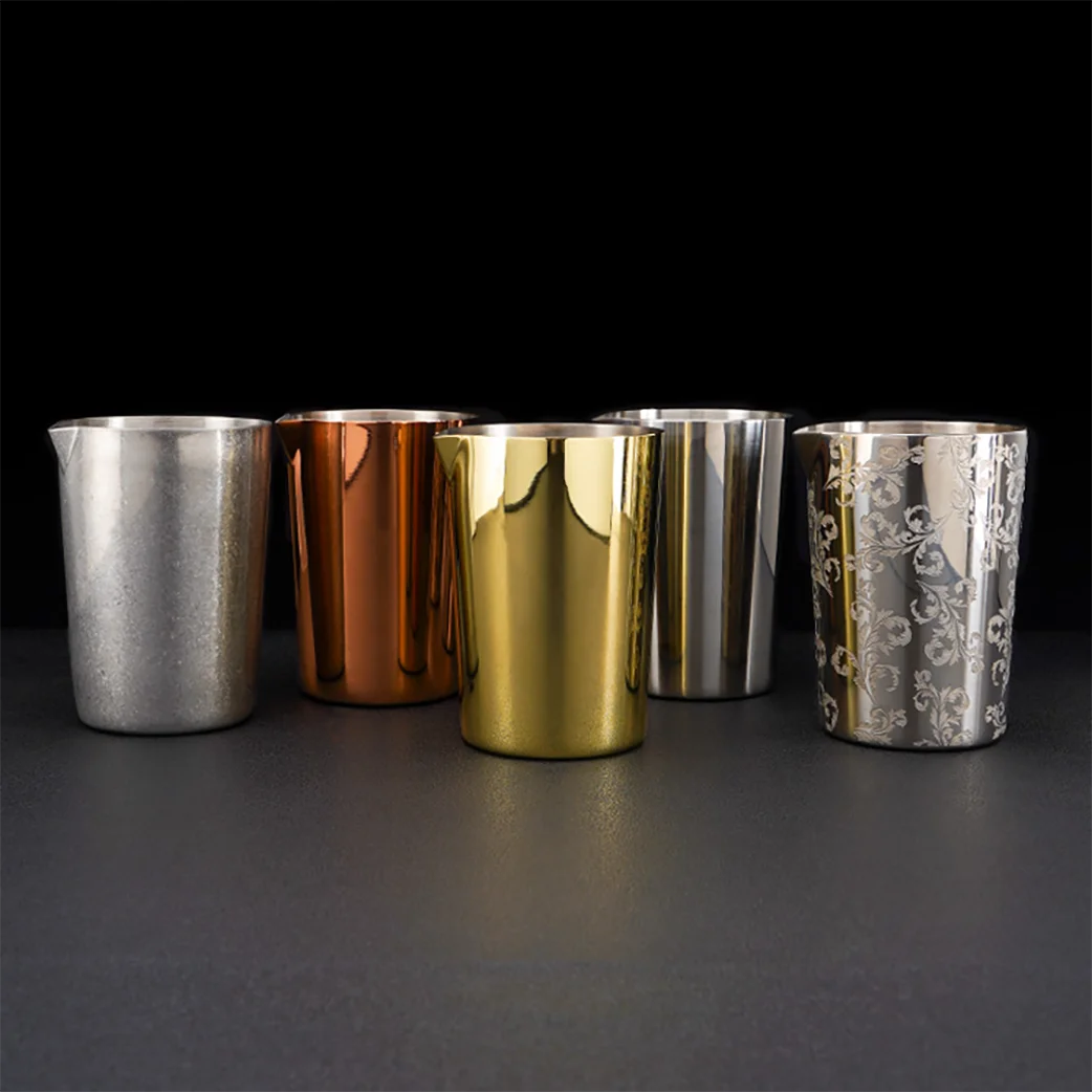 Stirring Tin Stainless Steel Carved Pattern Cocktail Mixing Glass Double-Walled Cocktail Accessories Bar Accessories
