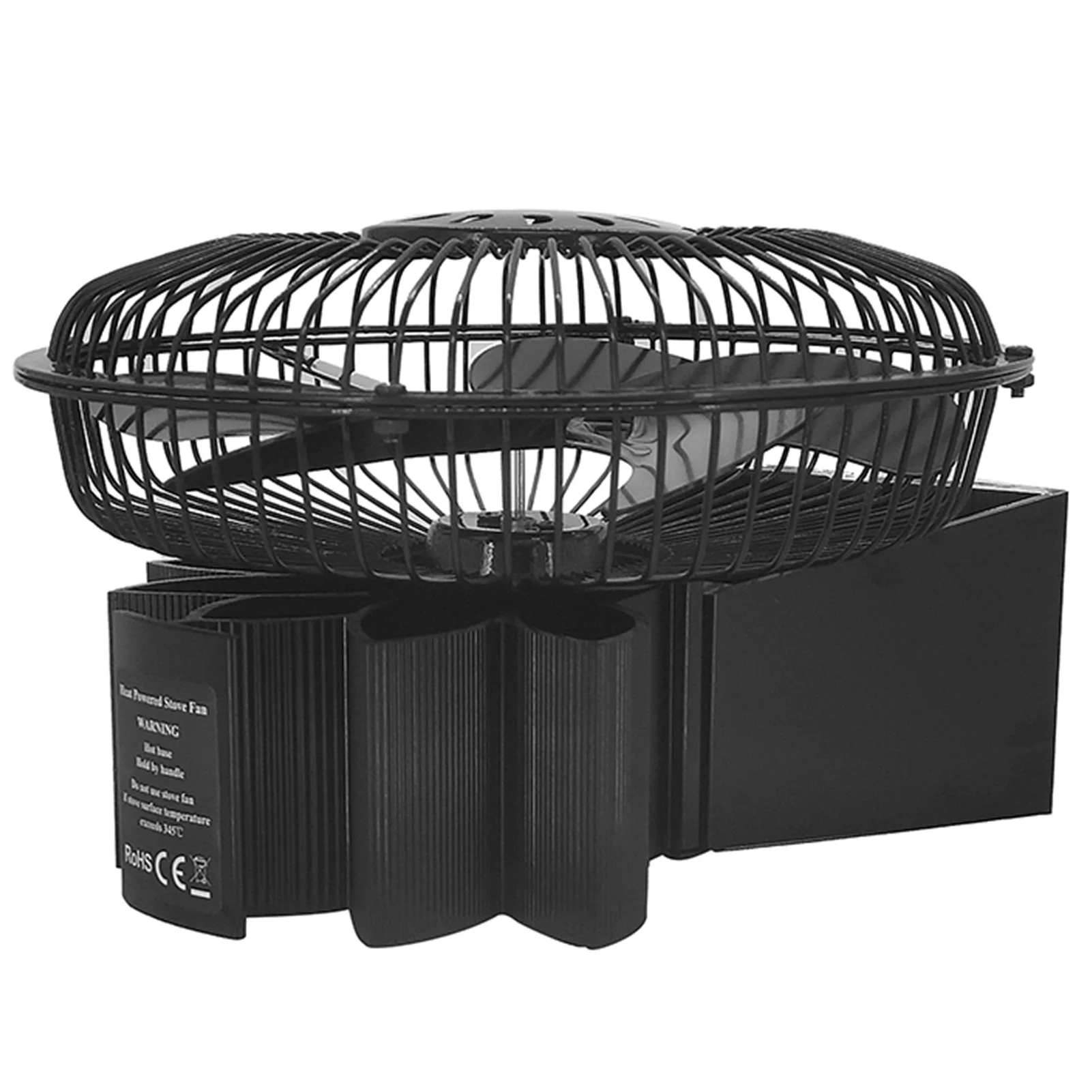 Fireplace Fan 6Blade Heat Powered Wood Stove Fan With Protective Cover For Wood Burners Environmental Protection High Efficiency