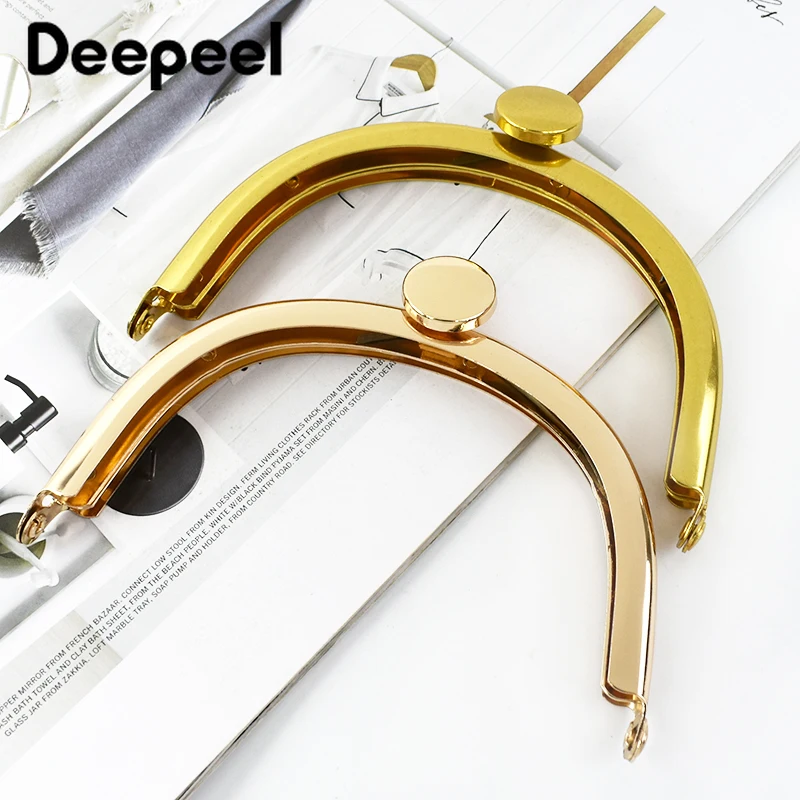 2/5Pcs Deepeel 10cm Round Handle Purse Frames Metal Kiss Clasp Sewing Kit Handles Making Bags DIY Bag Frame Hardware Accessories