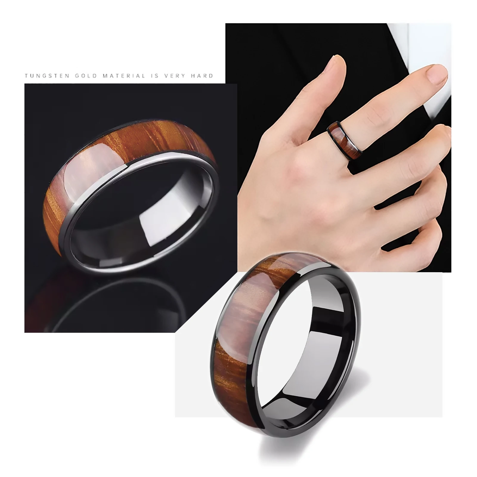 Hecere T5577 O Anillo Inteligente De Cerámica Negra Con Chip UID RFID Para Reescribir Con Dedo, 125KHZ/13.56MHZ, Para Hombre O Mujer (programado 125khz-17mm