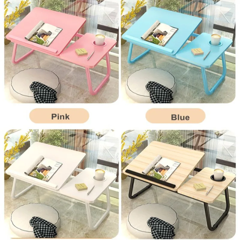 Multifunctional Lazy Table Portable Foldable Bed Table Adjustable Desktop Heights Study Desk for Dormitory Student and Children