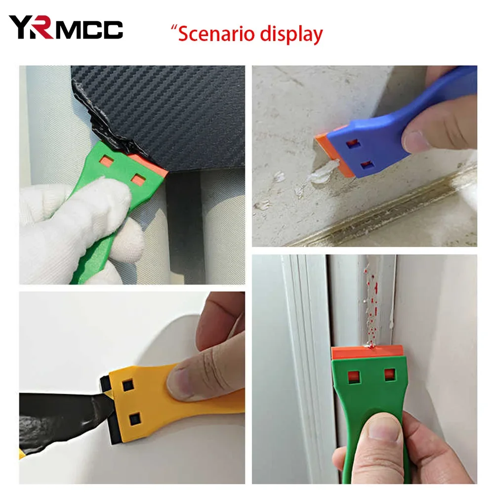 Plastic Razor Blade Scrapers Glue Remover Window Clean Scraper Auto Wrap Stickers for Car Installation Window Tint Tool 100Pcs