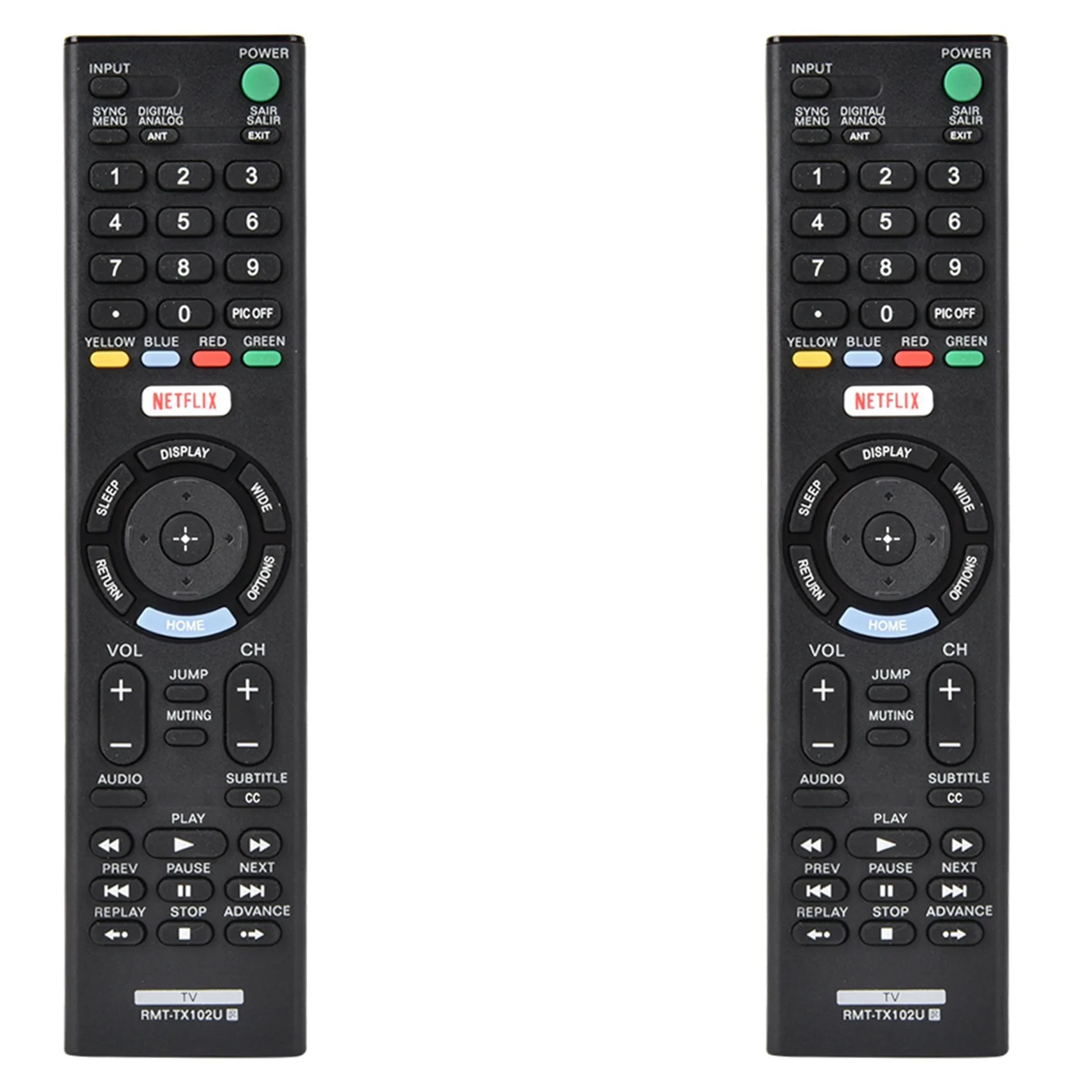 2X Smart Tv Telecomando Per Sony Rmt-Tx102U Per Rmt-Tx100D Rmt-Tx101J Rmt-Tx101D Rmt-Tx100E Rmt-Tx101E Rmt-Tx200