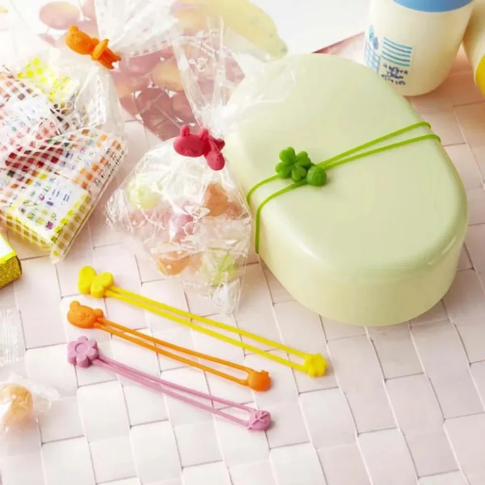 Silicone Rubber Straps 5Pcs Multi-Purpose Wrap Bands Bento Box Bag Tightening Rope Vegetable Ingredients Tying Rope Kitchen